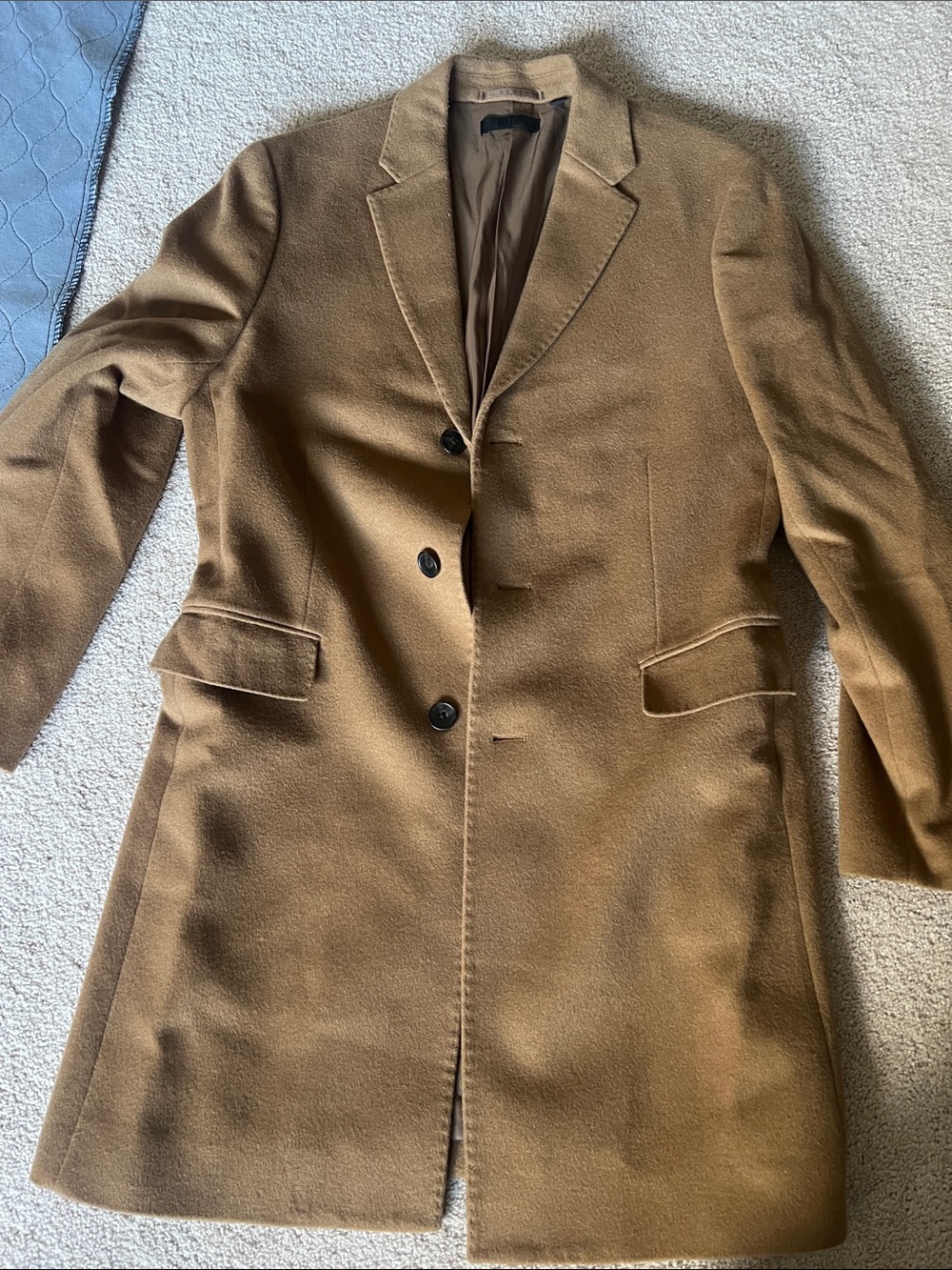 Uniqlo Camel Brown Single-Breasted Trench Coat